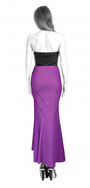 S3121 Maxi Skirt With Insets And Gored Flounces