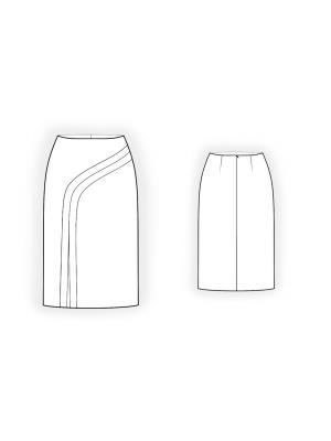 4512 Skirt With Shaped Front Seam. - Sewist