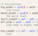 Creating Variables in Sewing Pattern Code