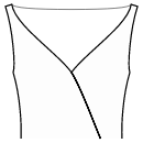 衬衫 缝纫花样 - 带环绕效果的露肩领口