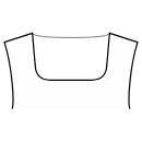 ドレス 縫製パターン - 深い馬蹄形のネックライン