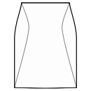 スカート 縫製パターン - プリンセスシーム付きスカート：サイドウエストからサイドシームまで