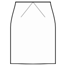 Falda Patrones de costura - Falda recta con costura en la cintura y pinzas centrales