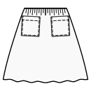 Kleid Schnittmuster - Geraffter Rock mit aufgesetzten Taschen