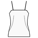 ドレス 縫製パターン - やや湾曲したフロントフレンチダーツ