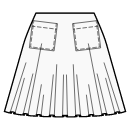 连衣裙 缝纫花样 - 1/3 圆形半裙配贴袋