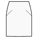 Falda Patrones de costura - Falda recta con costura en cintura y pinzas inclinadas