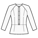 Блузка Выкройки для шитья - Втачная планка с пуговицами до талии
