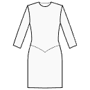 Kleid Schnittmuster - Kleid mit tief sitzender Taille und V-förmiger Naht