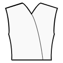 衬衫 缝纫花样 - 带环绕效果的圆形领口
