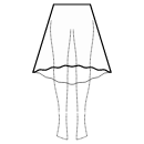 Falda Patrones de costura - Falda alta-baja (MIDI) 1/3 círculo
