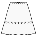 スカート 縫製パターン - 2段スカート