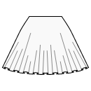 スカート 縫製パターン - 半円形スカート