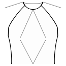 Top Patrones de costura - Pinzas delanteras: centro del escote / centro del talle