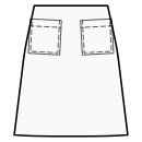 ドレス 縫製パターン - パッチポケット付きAラインスカート