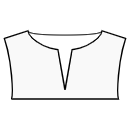 连衣裙 缝纫花样 - Vの控えめなボートネックライン