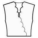 衬衫 缝纫花样 - 围裹效果扇形领口