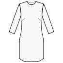 ドレス 縫製パターン - サイドシームの裾は丸みを帯びています
