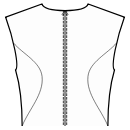 Robe Patrons de couture - Découpes princesses de dos: emmanchure supérieure / côté de la taille
