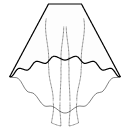 Falda Patrones de costura - Falda alta-baja (HASTA EL PISO) círculo completo
