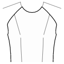ブラウス 縫製パターン - フロントデザイン：ラグランのダーツオプション