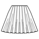 Falda Patrones de costura - Falda de círculo de 6 paneles con pliegues