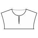 ドレス 縫製パターン - 狭いスリットの標準ネックライン