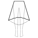 连衣裙 缝纫花样 - 高低1/3圆裙（最大长度）