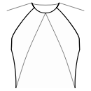 Блузка Выкройки для шитья - Рельефные швы полочки: от центра горловины к боковому шву по талии