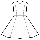 ドレス 縫製パターン - ハイウエストにパネルが付いたサークルスカート