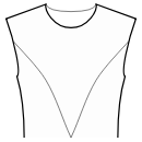 ドレス 縫製パターン - プリンセスシーム：アッパーアームホールからウエスト中央まで