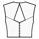 连身裤 缝纫花样 - 背面有开口和倾斜的插图