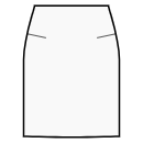 Vestido Patrones de costura - Falda recta con costura de cintura y pinzas de bolsillo