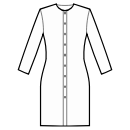 Kleid Schnittmuster - Knopfverschluss am Ausschnitt bis zum Saum
