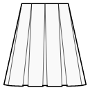 Falda Patrones de costura - Falda de 8 paneles con pliegues dobles