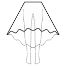 Vestido Patrones de costura - Falda alta-baja (LONGITUD 7/8) círculo completo