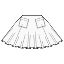 ドレス 縫製パターン - パッチポケット付きサーキュラースカート