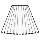 Falda Patrones de costura - Falda con paneles evasé y pliegues