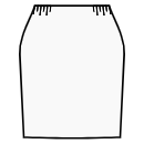 スカート 縫製パターン - サイドにギャザーが付いたチューリップスカート