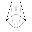 All dart points + high waist seam Patrones de costura - Faldas altas-bajas (elija evasión y largo de espalda en el siguiente paso)