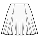 Kleid Schnittmuster - 1/3 Tellerrock mit 6 Bahnen