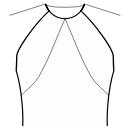 衬衫 缝纫花样 - 公主缝：从领口中心到侧缝