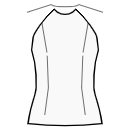 Top Sewing Patterns - Top with raglan sleeves without waist seam