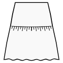 スカート 縫製パターン - フリルを集めたAラインスカート