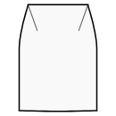 Vestido Patrones de costura - Falda recta con costura en cintura y pinzas laterales