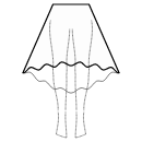 Robe de poupée Patrons de couture - Jupe haute basse circulaire (MAXI)