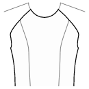 ドレス 縫製パターン - フロントデザイン：ラグランのプリンセスシーム