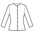 Closure from neckline to hem with folded placket