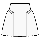 Vestido Patrones de costura - Falda con inserciones laterales fruncidas y acampanadas