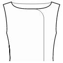 ドレス 縫製パターン - 丸みを帯びたコーナーのボートネックラインラップ